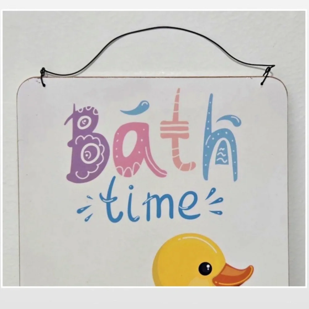 New Kathy Sign Home Bath Time Kids Unisex Yellow Rubber Duck Décor NWT